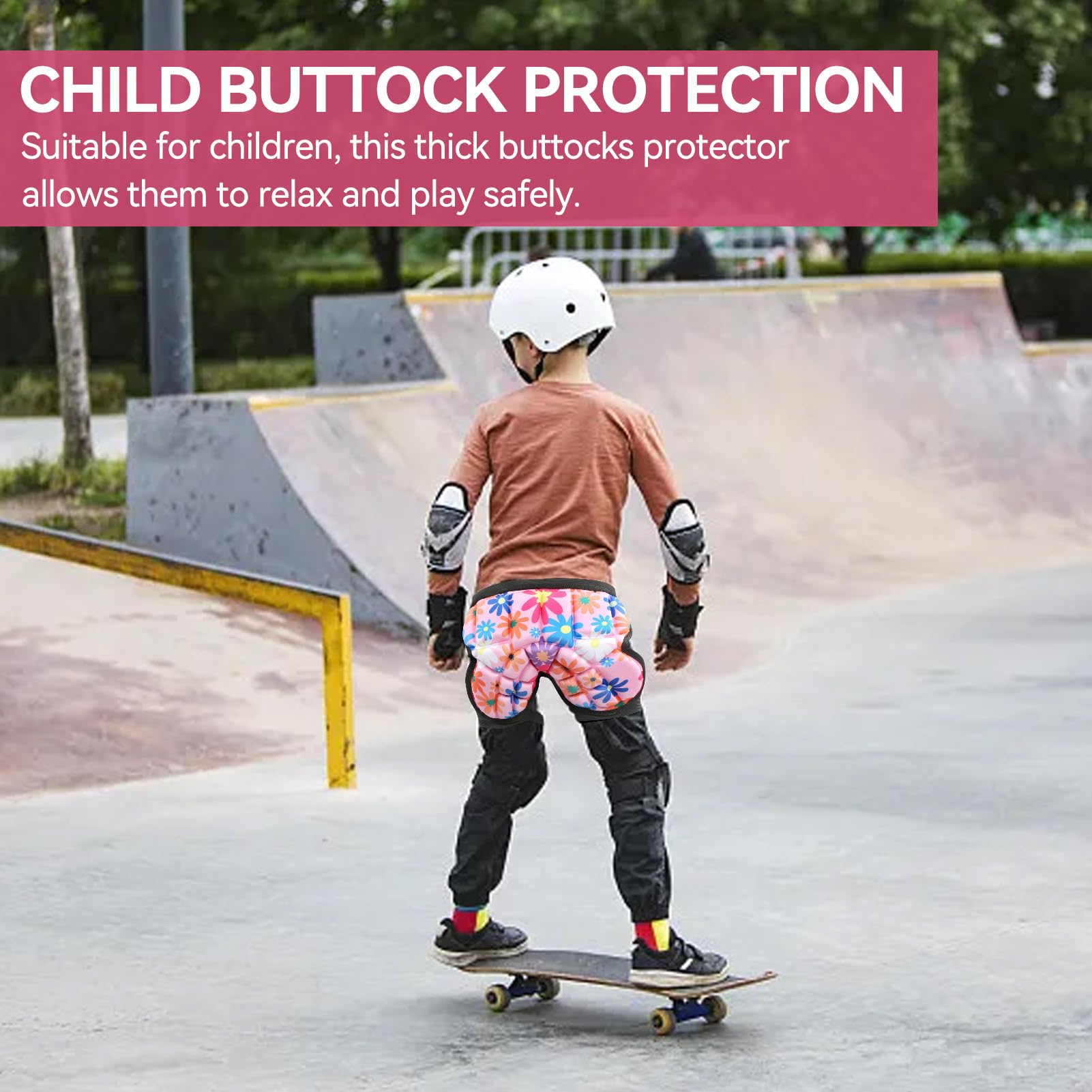 Protezione posteriore spessa per bambini, cuscinetti per glutei per bambini, pantaloni corti, cuscinetti per pattinare, protezione per glutei, protezione per i glutei