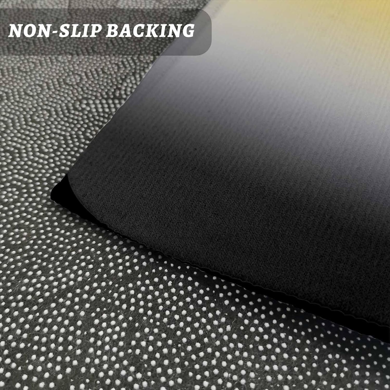 Kitchen Mats for Floor Boho White Yellow Black Gradient Washable Non Slip Kitchen Rugs 2PCS, Modern Minimalist Ombre Absorbent Standing Mats for Sink Office Living Room 15.7x23.6in+15.7x47.2in