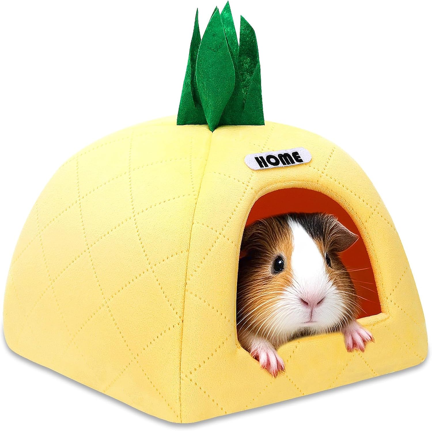 upins guinea pig hideout,guinea pig bed washable small animal house cage accessories for chinchillas hamsters hedgehogs ferrets bearded dragons and rats yellow