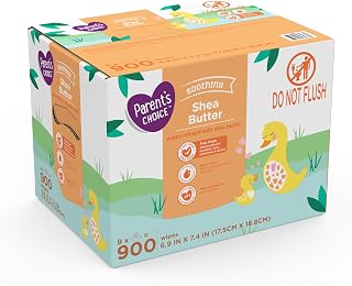 Shea Butter Baby Wipes, 900 Count - Free From Phenoxyethanol, Parabens, Phthalates, And Alcohol - Enriched With Soothing Shea Butter - Ultra Soft - Gentle On Skin - Hypoallergenic And pH Balanced