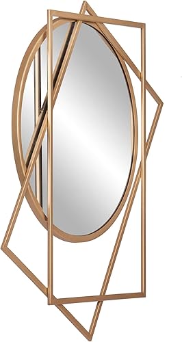 Miniatura 4 de Patton Wall Decor Espejo geométrico de pared en capas doradas de 21 x 24 pulgadas