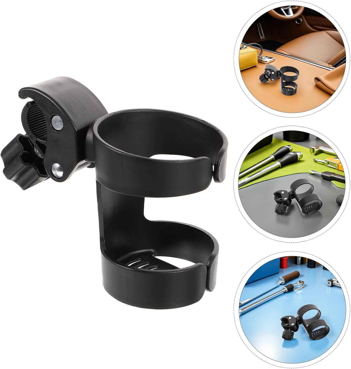 Mobestech 2pcs Wheelchair and Walker Cup Holder Adjustable Mobility Drink Stand for Stroller, Pram, and Rollator, Universal Clip Attachment for Seniors and Adults