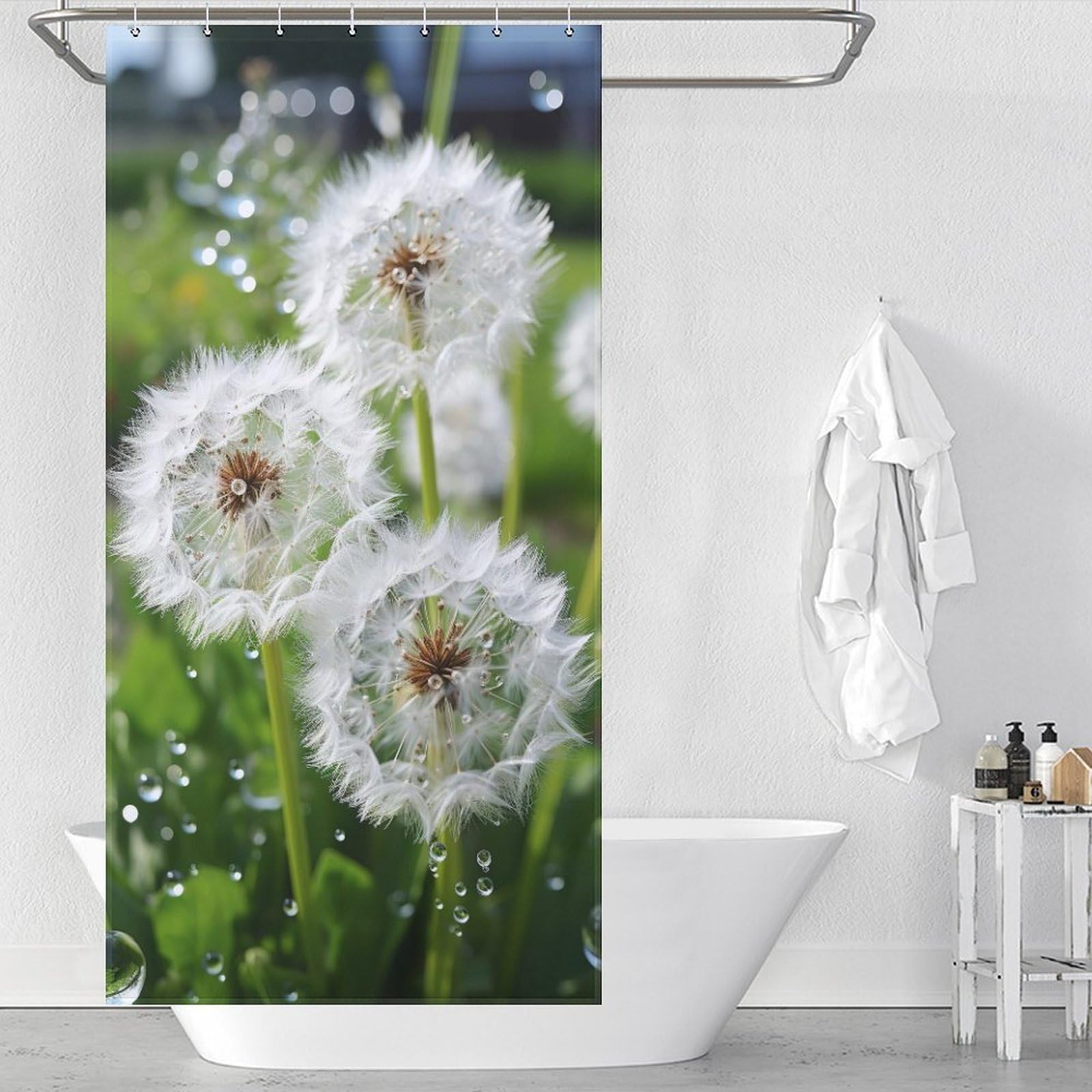 Rideau de douche résistant et étanche avec 12 crochets 92x183cm