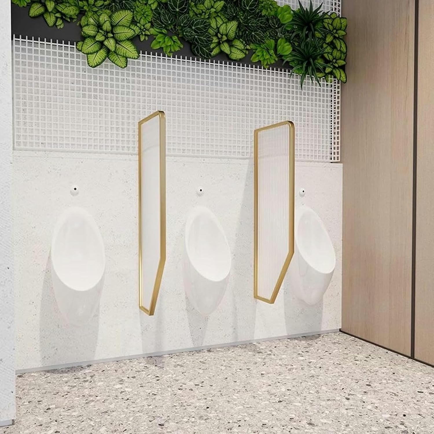 AMNOOL Urinal Partition Panel - Urinal Privacy Screen - Public Restroom Urinal Partitions for Hotels, Shopping Malls - Easy to Clean, 1 Pack (Color : Black, Size : 50x100cm)