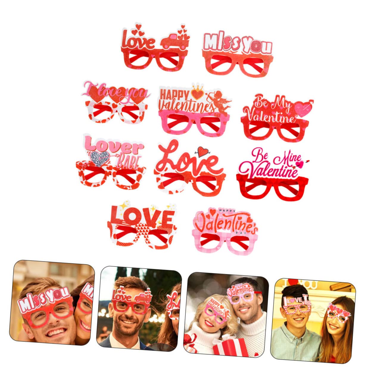 3 Ensembles Lunettes De La Saint-Valentin Verres À Cocktails Décorations De Fête Tasses Anniversaire Assiettes Délirer Martini Articles De Fête Service Plastique 10 Pièces * 3 Alipis