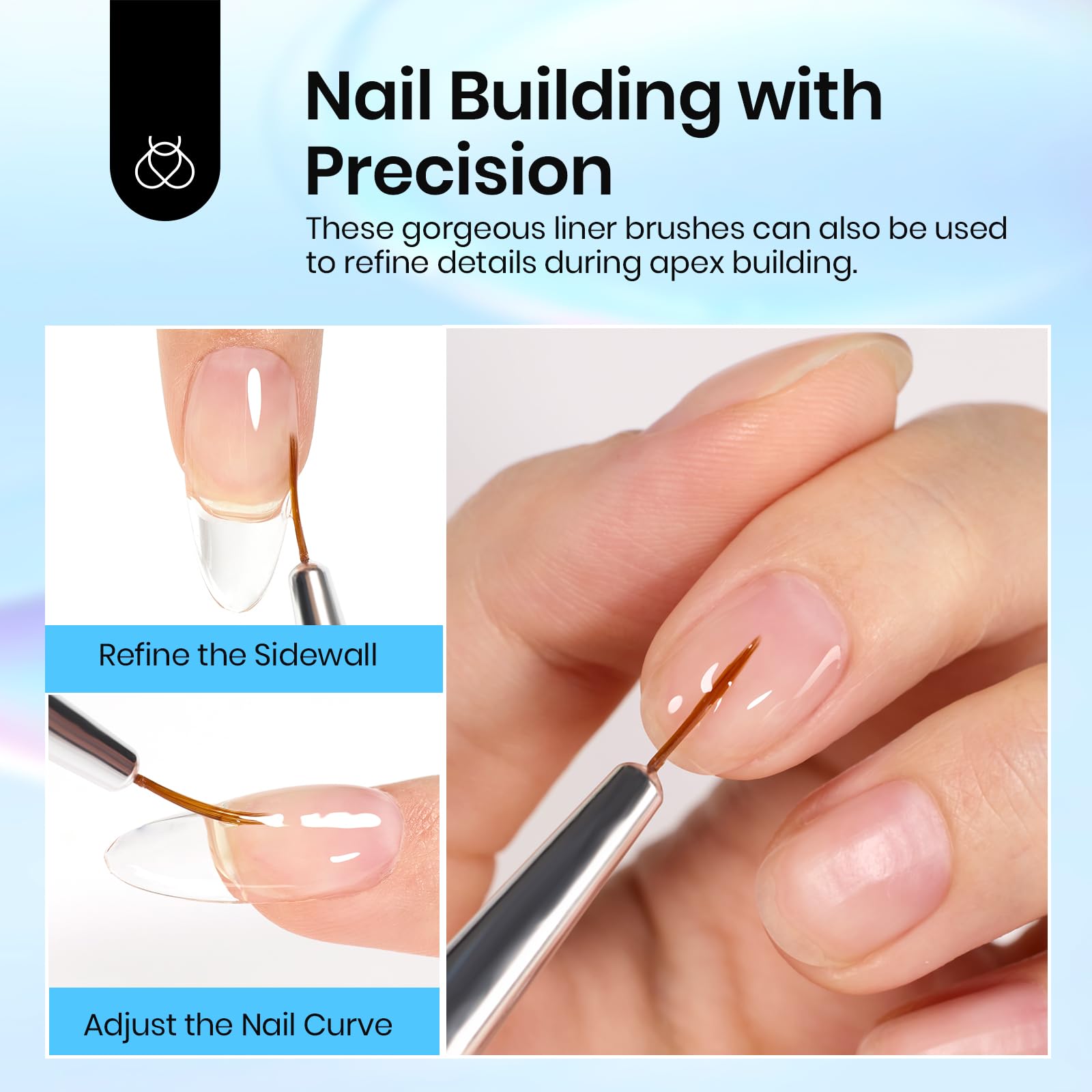 Beetles Nail Art Brush Set - 5 Liner Brushes -7