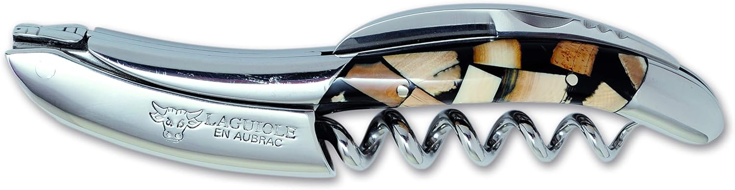 Laguiole En Aubrac Sommelier Waiter's Corkscrew, Nougatine Handle, Wine Opener With Foil Cutter & Bottle Opener