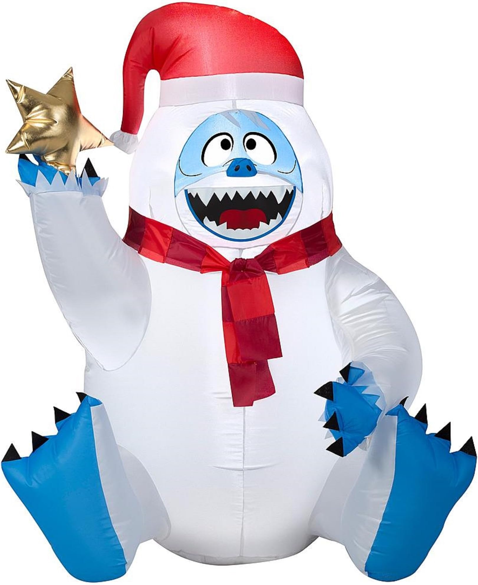 Gemmy Airblown Inflatable Bumble with Star; Use to Greet Guests and Neighbors; Lights up; Self-inflates in Seconds and Deflates for Easy Storage