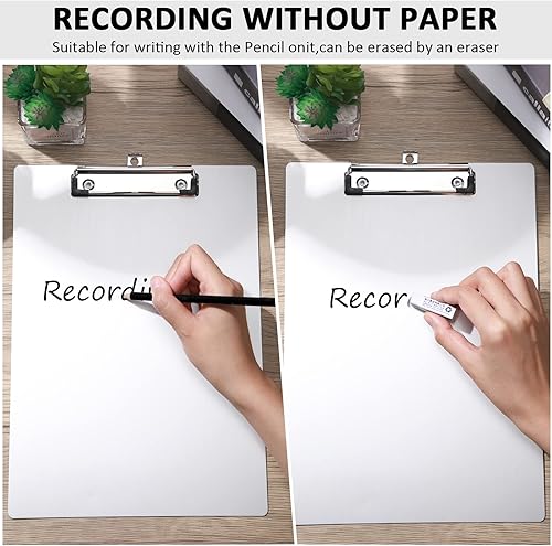 Miniatura 4 de Portapapeles de metal de aluminio para oficina, clip de perfil bajo, tamaño A4, tamaño 12.5 x 9 pulgadas