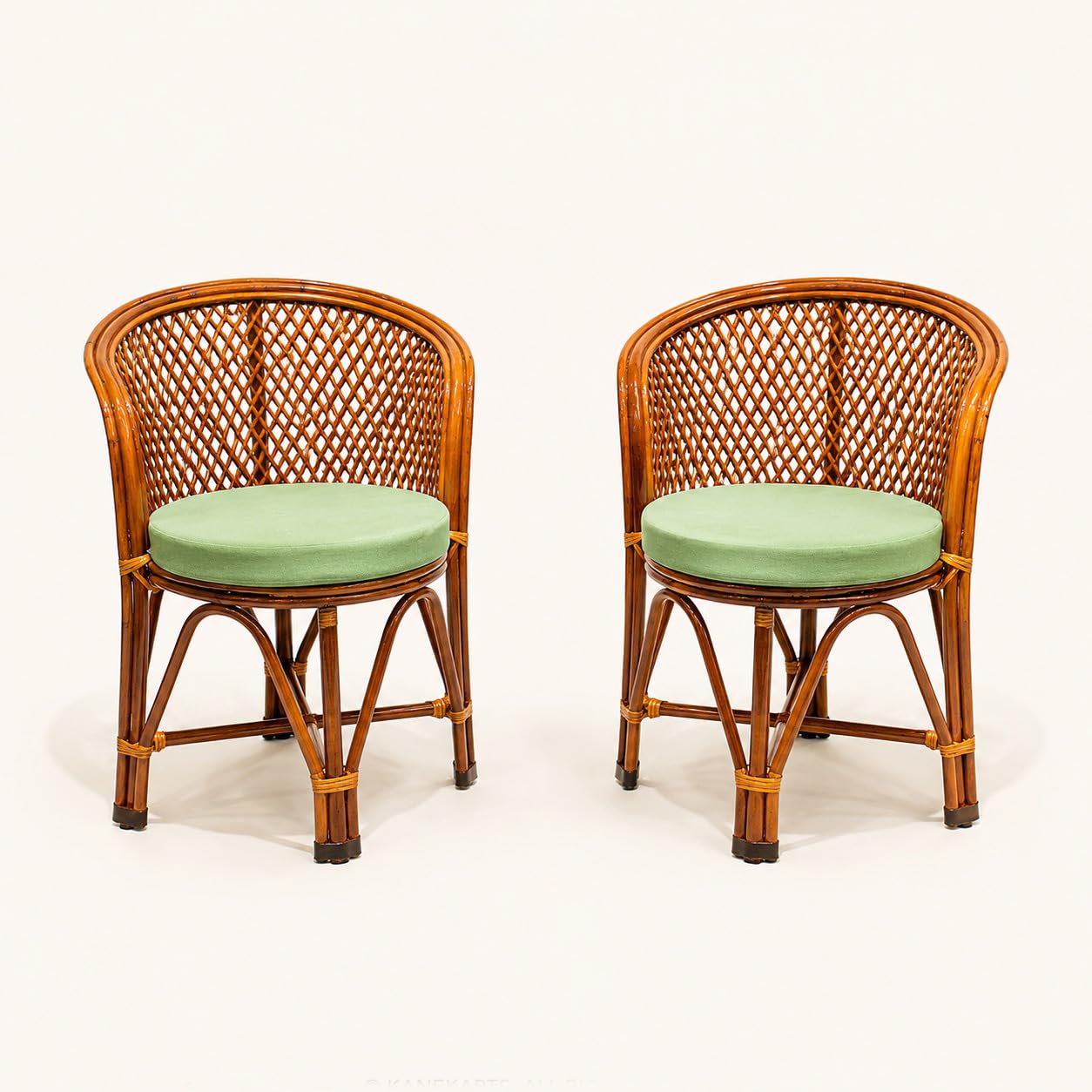 CANE CRAFTS Bamboo Premium Chair with Cushion (Natural, Antique) Medium Size Designer Bamboo Wooden Cane Chair for Lawn, Arm, Room, Indoor and Outdoor (Set of 2)-image-14