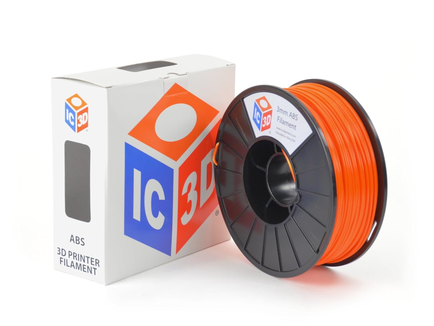 IC3D Black 3mm ABS 3D Printer Filament - 2.1lb Spool - Dimensional Accuracy +/- 0.05mm - Professional Grade 3D Printing Filament - MADE IN USA