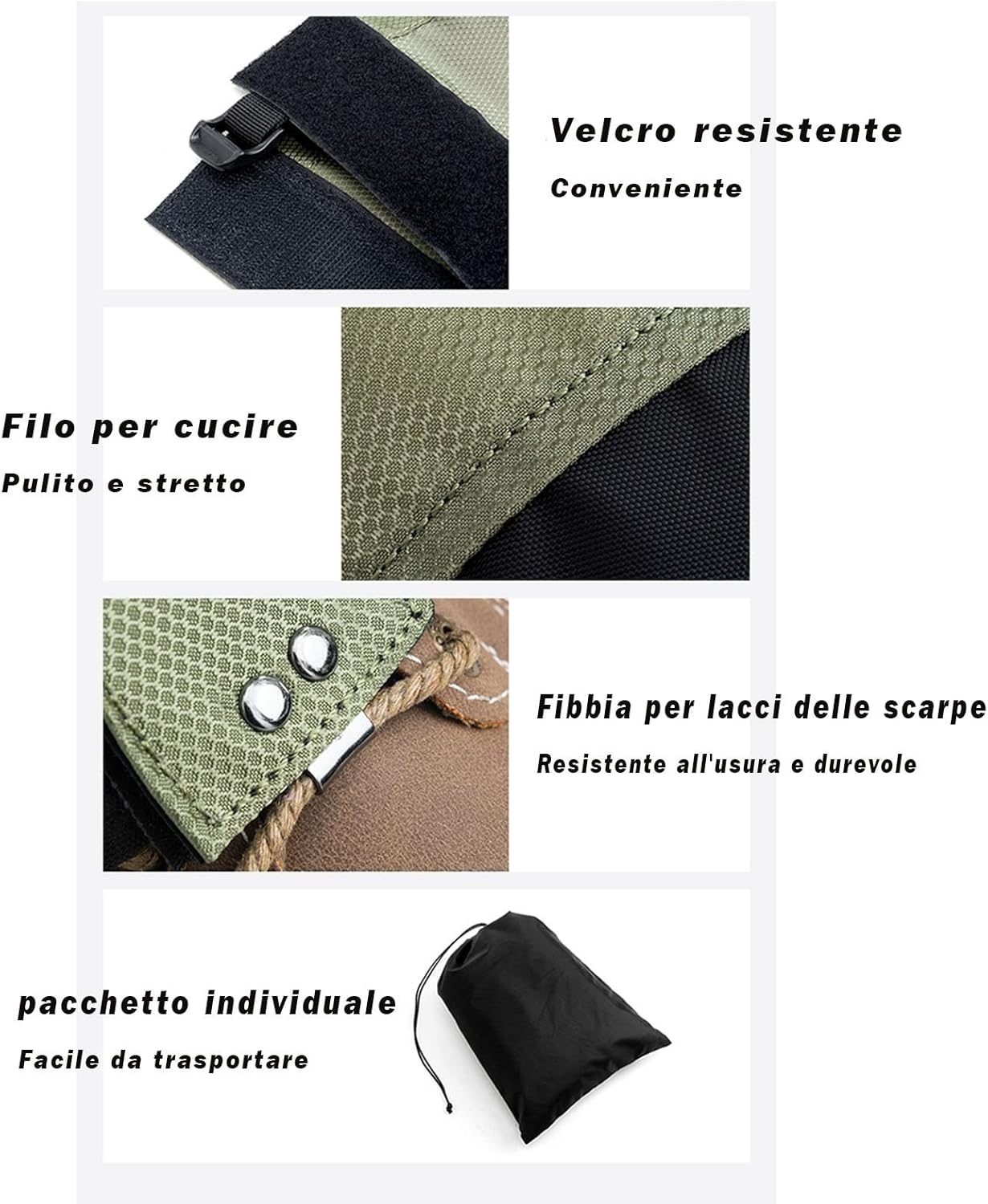 Leg Gaiters, Snowproof, Waterproof, Snakebite Leggings, Suitable for Mountaineering, Skiing, Hiking, Adjustable Ski Desert Jungle Trekking Mountaineering Snowshoes (Color : D, Size : S)