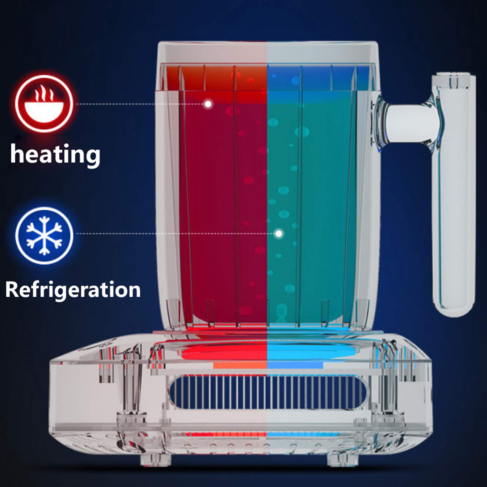 LXLTLB Chauffe-Tasse électrique USB Réchauffeurs Constante Tasse Chaude Seau à Glace Glacon Isotherme de Bureau Tasse Portable à Double Usage de Refroidissement Rapide et Le Chauffage,Rose