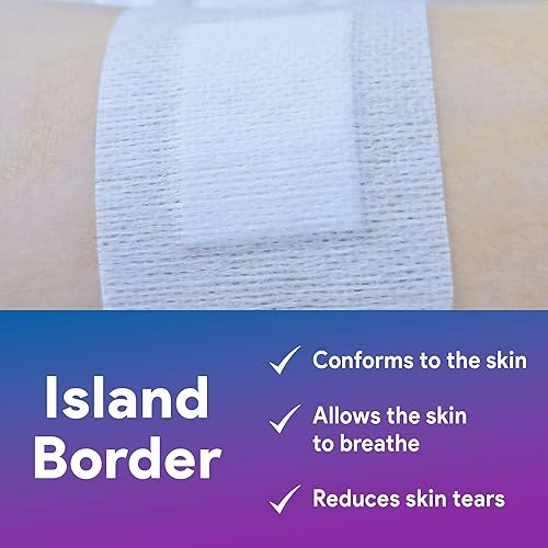 Miniatura 5 de Apósitos de gasa con bordes de silicona, vendajes de 4 x 4 pulgadas para heridas, 10 vendajes grandes para cortes, rasguños, abrasiones y más,