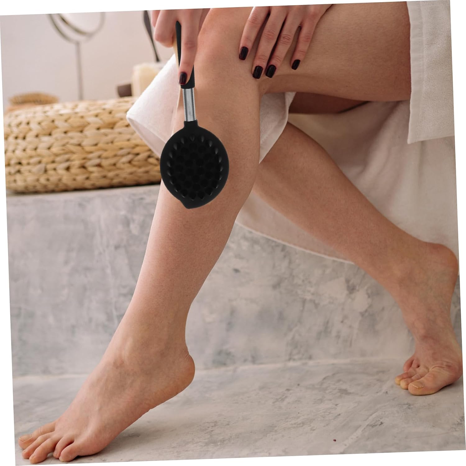 Silicone Back Scrubber Handle Dual-Sided Body Bath Brush for Deep Cleaning and Gentle Exfoliation Portable Shower Tool for Skin Types