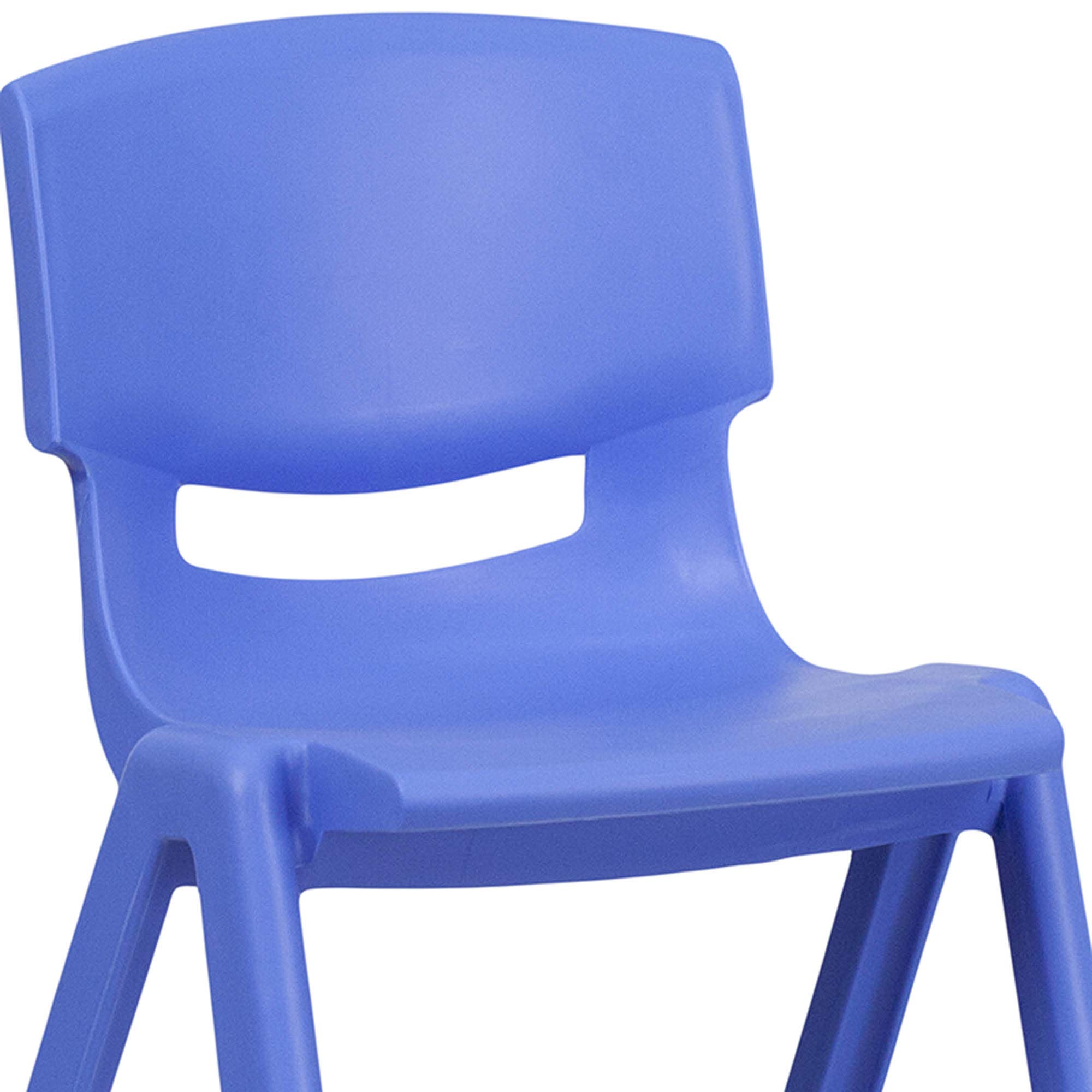 Flash Furniture Whitney 2 Pack Blue Plastic Stackable School Chair with 13.25" Seat Height - Image 8