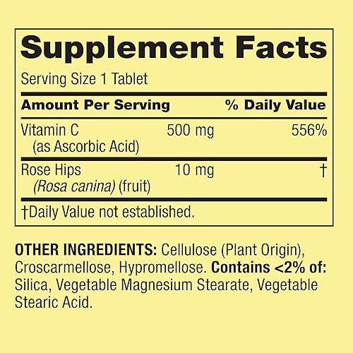 Miniatura 2 de Vitamina C 500mg - Spring Valley con Rose HIPS 500 tabletas (paquete de 1) Set con estuche Fusion Shop Store Week (1)