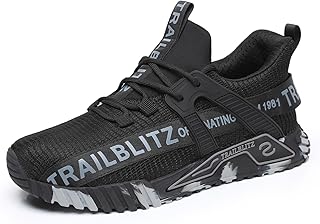 Composite Steel Toe Shoes for Men Work Safety Sneakers Non Slip Comfortable Lightweight Breathable Mens Hard Toe Industrial Construction Tennis Slip On Footwear