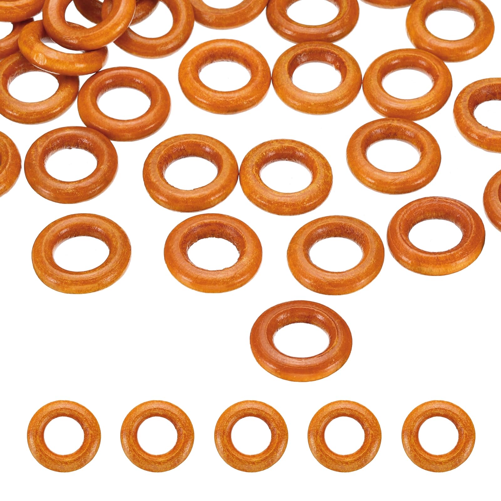 PATIKIL 125mm Wooden Craft Rings - 20 Pack Natural Wood Circles For DIY Projects