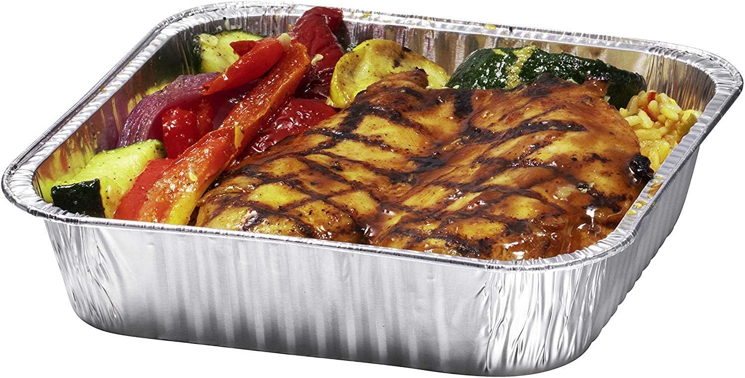Exсluѕіvе Dіѕсоunt 50% Prісе (100 count) 8 Square Disposable Aluminum Cake Pans - Foil Pans perfect for baking cakes, roasting, homemade breads | 8 x 8 x 2 in with Flat Lids