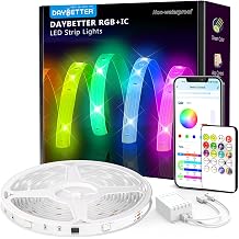 DAYBETTER Smart IC LED Strip Lights, BGRIC LED Lights for Bedroom 32.8 FT, DIY Multiple Colors on One Line, App Control Color Changing Strip Lighting Music Sync Home Decor1 Roll