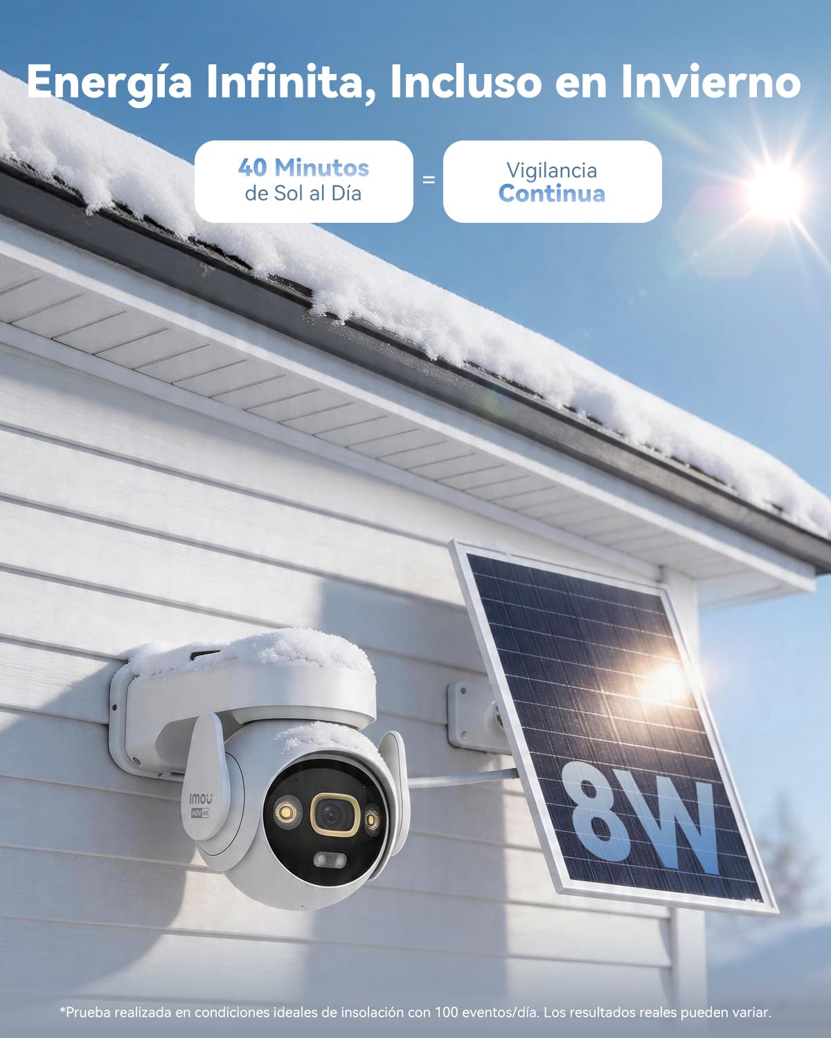 Imou 4K 8MP 4G LTE Camara Vigilancia Wifi Exterior, Panel Solar de 8W, Batería de 15000mAh, Grabación AOV 24/7, Detección de Personas/Animales/Vehículos, Visión Nocturna en Color, IP66, 32GB incluidos