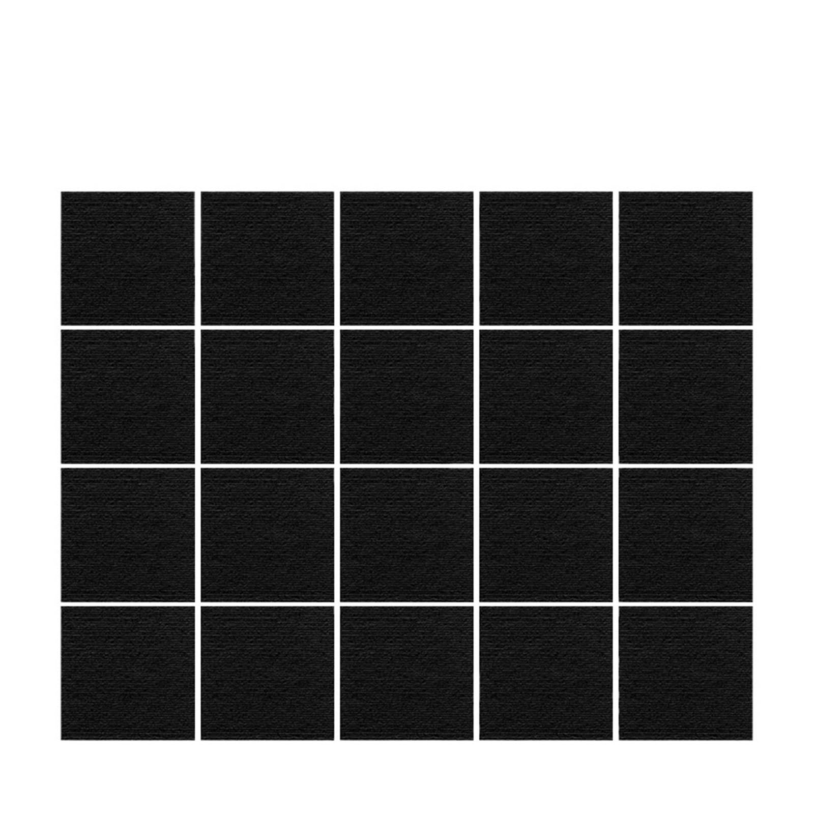 Self Adhesive Carpet 10-40PCS 30x30cm Self-Adhesive Carpet Square Peel Stick Removable Sticker Floor Mat for DIY Home Furnishing Tiles(Black-20PCS)
