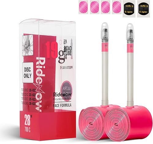 Miniatura 19 de Ridenow 2-Pack Bike Inner Tube for 700/18C-28C, 700/18C-32C,700/28C-38C with 45/65/85 mm Metal &TPU Presta Valves for Road Bikes, Super Light
