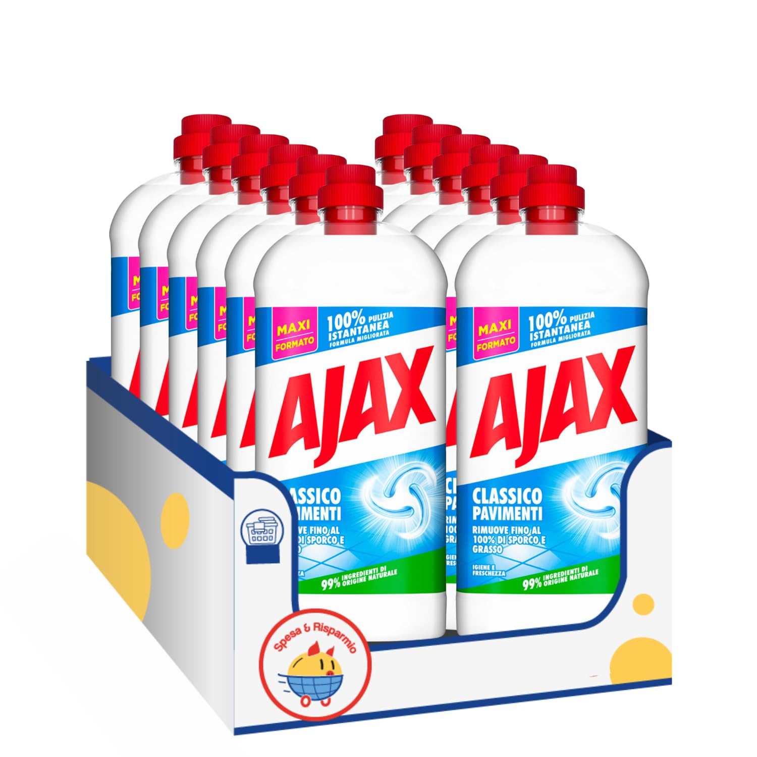 Detergente Pavimenti Maxi Formato – 1,25L – Variazioni 4/8/12 Pezzi (12)