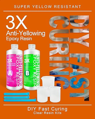 Miniatura 14 de Kit de resina epoxi transparente para arte, joyas, manualidades, revestimiento, 16 onzas, incluye resina de 8 onzas y endurecedor de 8 onzas, 4