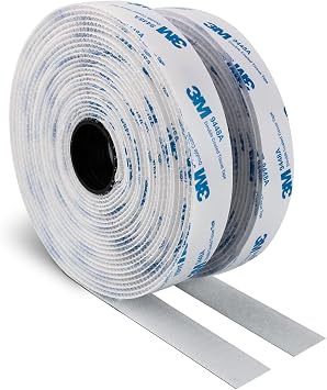 3M Hook and Loop Self Adhesive Tape 1 x 20Ft 9448A Sticky Back White