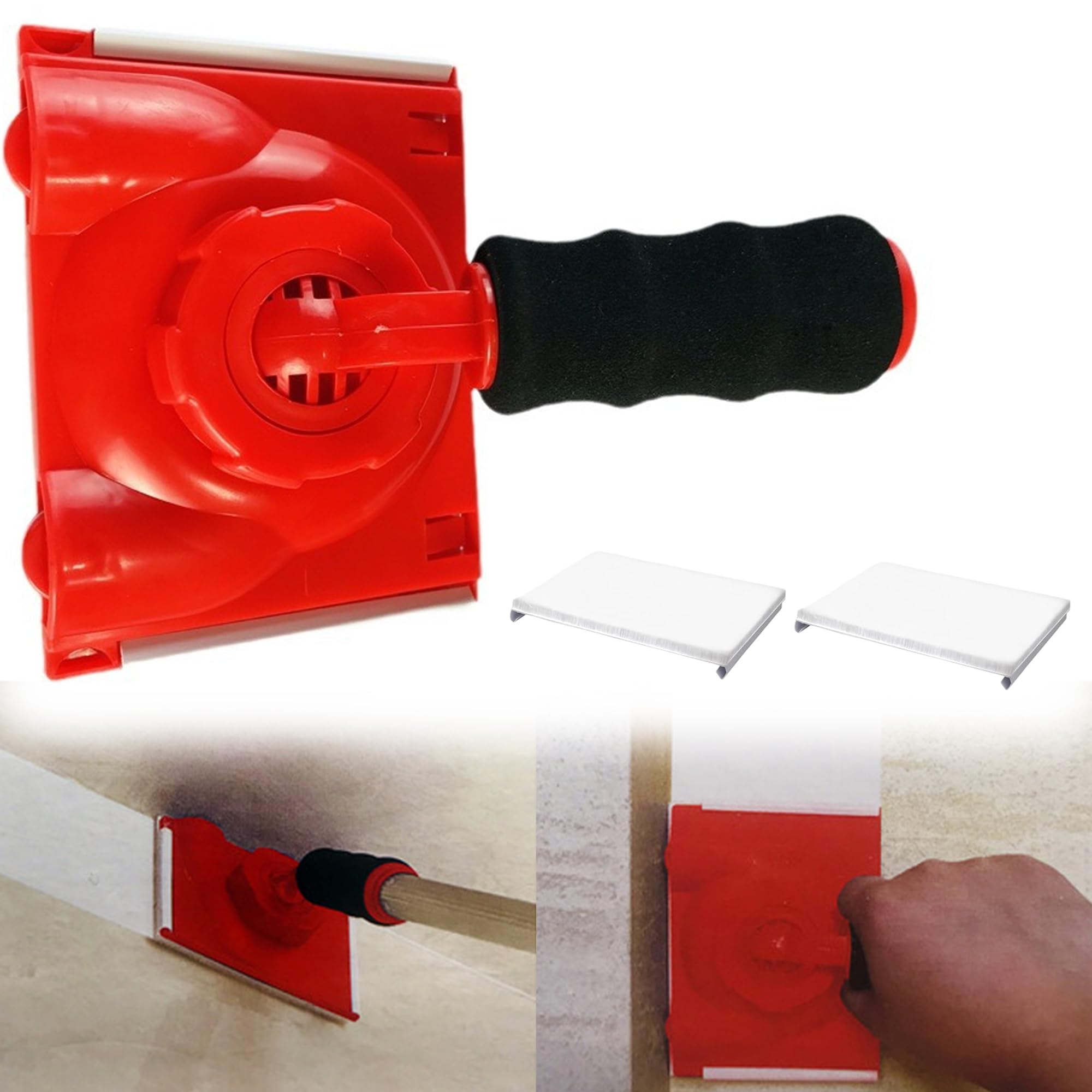 SUQ Paint Edger, Blocco per Pittura con Manubrio con Tampone di Vernice, Paint Pad Angolo di Regolazione Libero per Bordare la Vernice Strumento per Tagliare Pareti e Soffitti