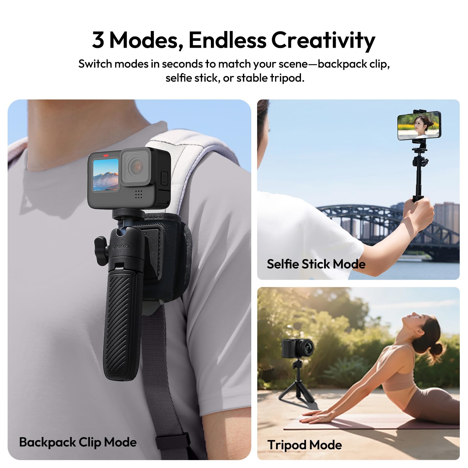 ULANZI MT88 Mini trépied avec Adaptateur de caméra d'action, trépied de Table avec Chaussure Froide, trépied de Voyage pour caméra d'action DJI Pocket 3, DJI Pocket 4, Insta 360 X5/X4/Action Cameras