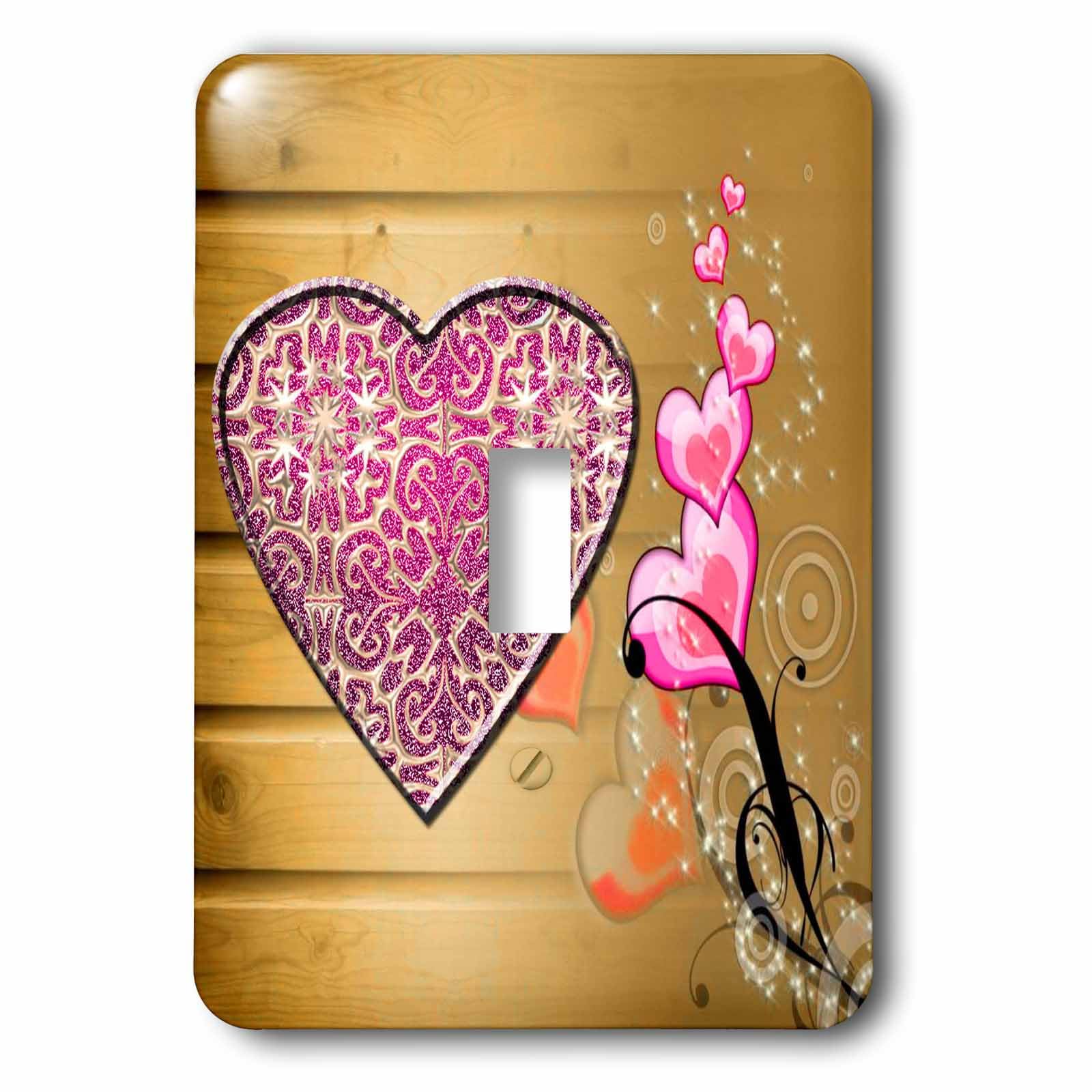 Tapa de interruptor corazones de amor 3dRose LSP 167043 1 para decoración