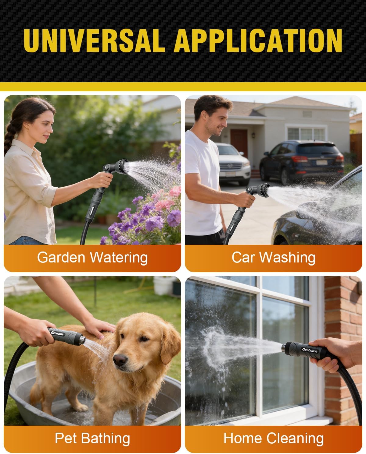 50ft Polyurethane Garden Hose, 5/8 in Lightweight Flexible Water Hose with Swivel Fittings, All-Weather, No-Kink Memory, Commercial Duty, Perfect for Home and Commercial Applications