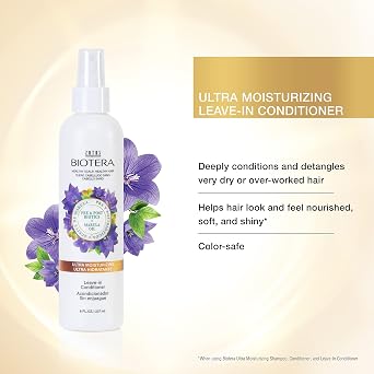 Biotera Ultra Moisturizing Conditioner for Dry, Damaged Hair - Deep Hydration with Coconut & Marula Oil, Restores Moisture, Enhances Shine & Softness, Sulfate-Free, Color-Safe, Vegan