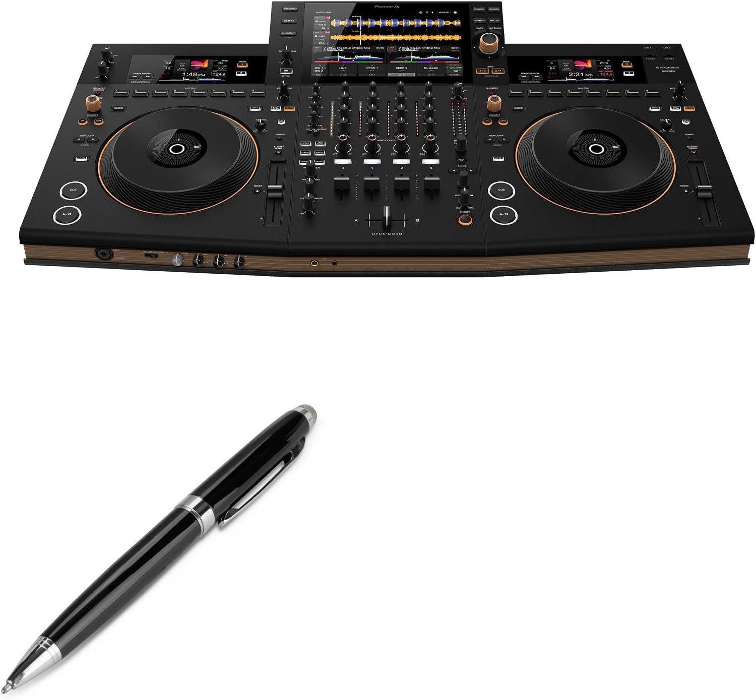 BoxWave Stylus Pen Compatible with Pioneer DJ Opus-Quad - EverTouch Meritus Capacitive Styra, Capacitive Stylus with Rollerball Pen - Jet Black