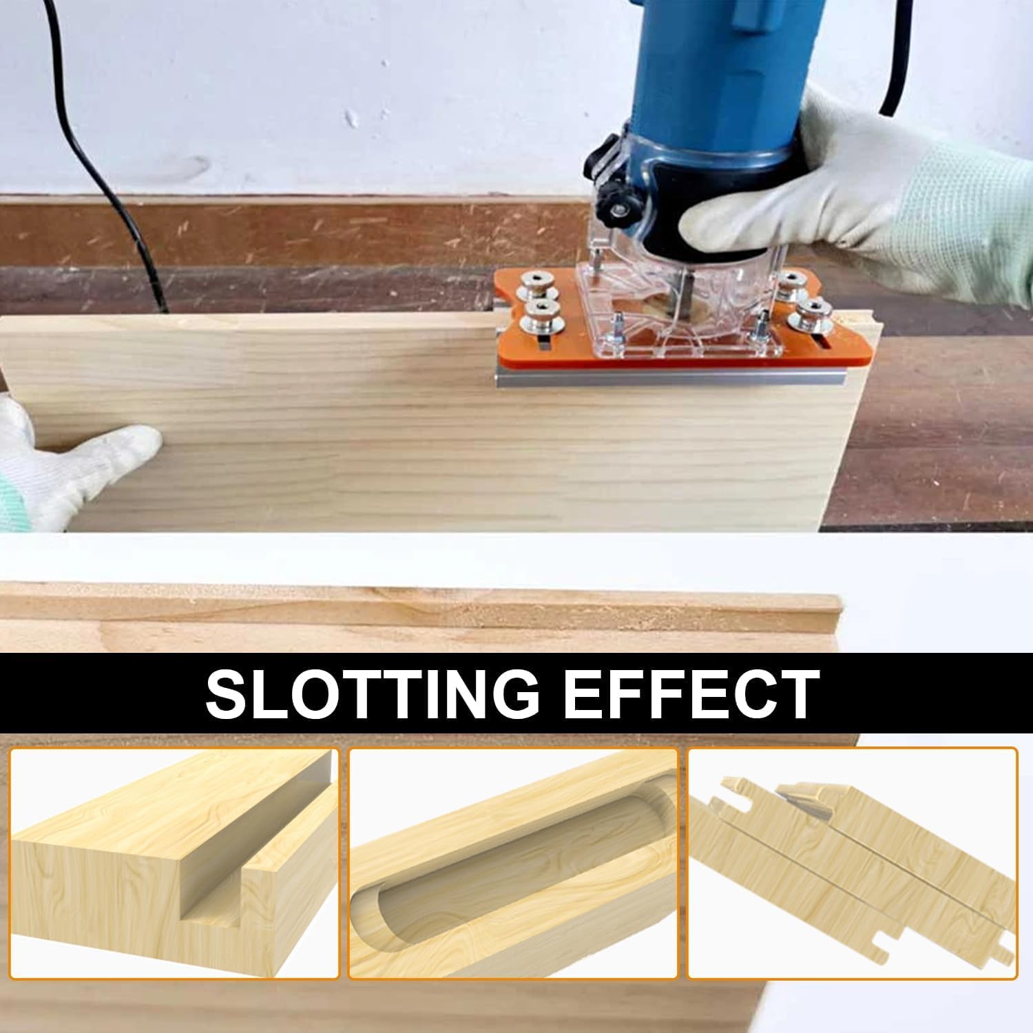 2 in 1 Fresatrice Verticale Legno Piastra di Base Set, per Rifilatore per Legno da 65 MM, Fresatrice per Legno Piastra di Base - Versatilità e Precisione per I Tuoi Progetti di Falegnameria
