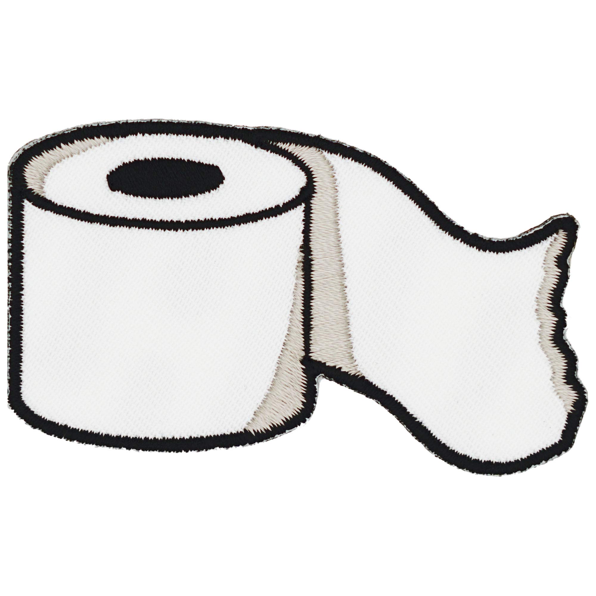 Embroidered T-P Roll Cut-Out PatchCo-ro-na Embroidered Patch, 2.75" W x 1.5" H Iron On Patches Sew On Patches DIY