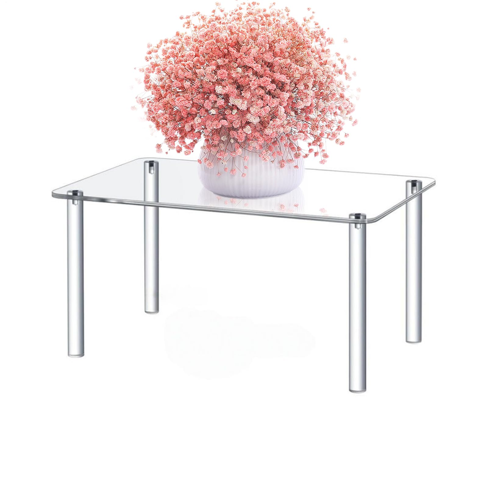 Alzate per espositori, organizer in acrilico trasparente, 30x20x20 cm, ripiano espositore, decorazioni per alzate, piattaforma trasparente per vetrina, ideale per la scrivania della camera da de