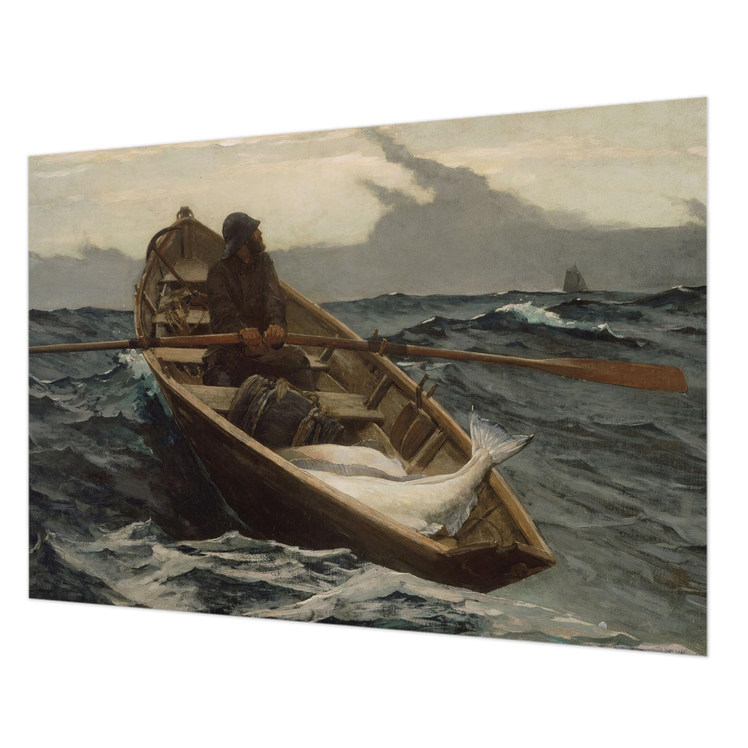 Tapisserie intissée pêcheur en mer pour créer une ambiance évasion au salon