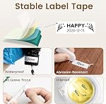 Phomemo D30 Label Printer, Bluetooth Wireless Mini Pocket Smartphone Label Maker Machine with Tape, Direct Thermal Printer Rechargeable Labeler Compatible with iPhone/Android, Rechargeable Labeler | Small Lael Printer No Ink Wireless, Household & Cla