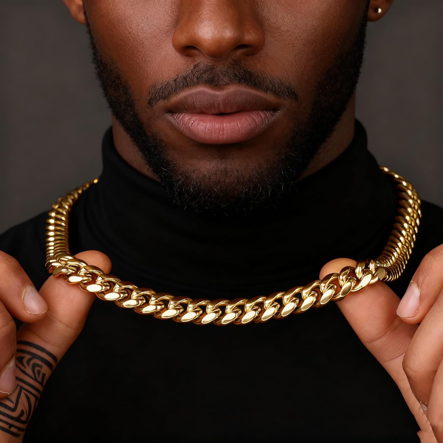 14k Real Gold Plated Cuban Link Chain for Men,6mm-16mm Miami Cuban Chain Necklace, Gold Chain for Men Women, Hip-Hop & Cool Stainless Steel Necklace 18-30 Inches-Send Gift Box(Father Day Birthday Christmas Gift) - Image 4