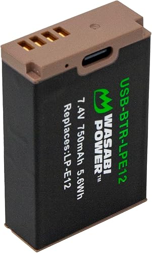 Miniatura 6 de Wasabi Power Batería USB (Serie Ginger) LP-E12 para Canon EOS M, EOS M10, EOS M100, EOS M50 M50 MII, EOS Rebel SL1 (EOS 100D), PowerShot SX70 HS