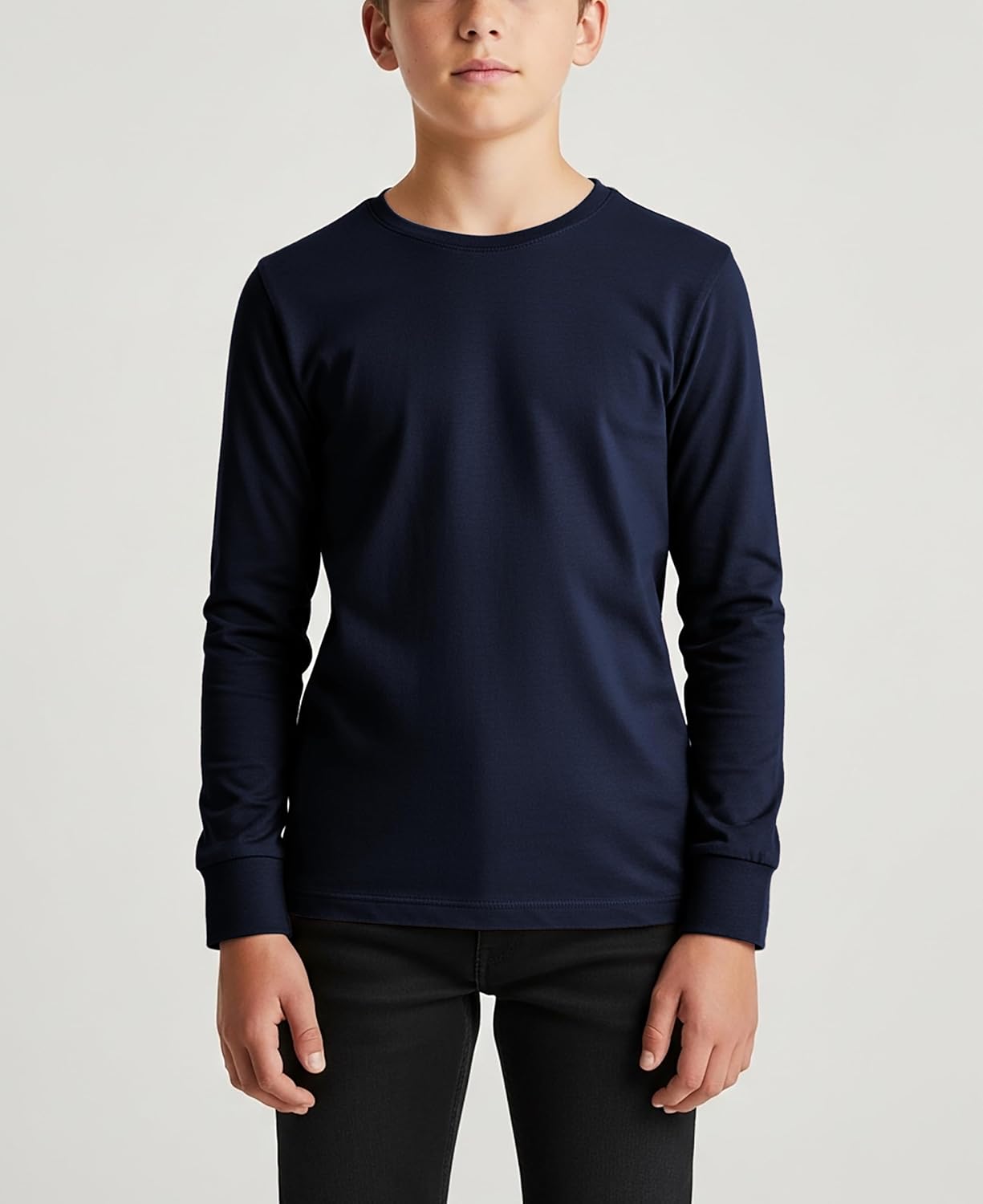 Andrew Scott Boys' Long Sleeve Cotton T Shirts | Ultra Soft Performance Color Tops | Unisex | Muti Packs - Image 2