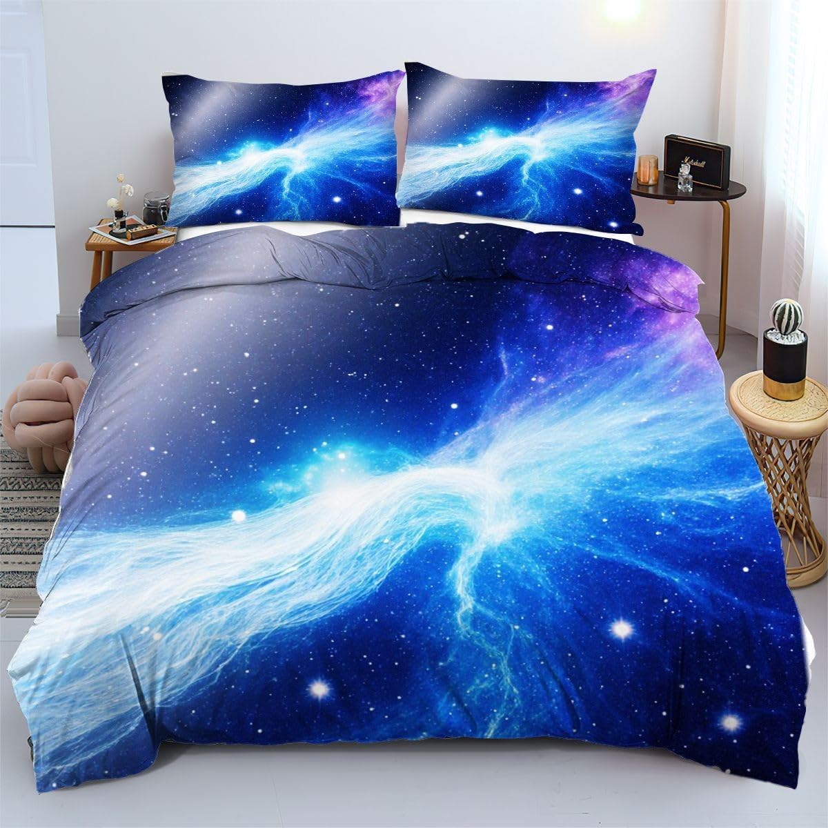 Linge de lit 220x240 cm étoiles ensemble de literie ado et adulte