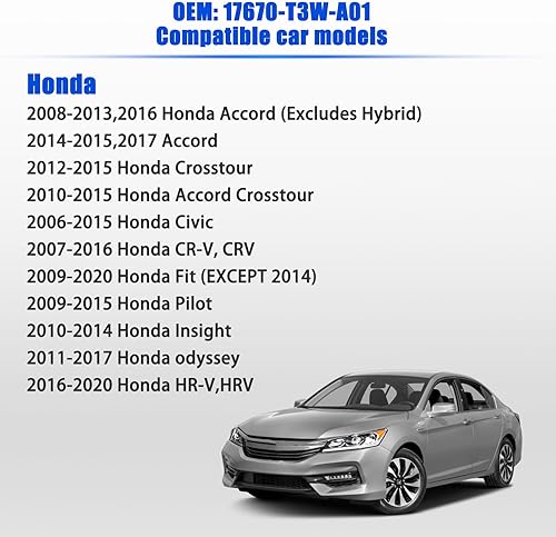Miniatura 2 de Tapa de gasolina 17670-T3W-A01 para Honda Accord Crosstour Civic CR-V CRV Fit (EXCEPT 2014) Pilot Insight Odyssey HR-V HRV Tapones de llenado de