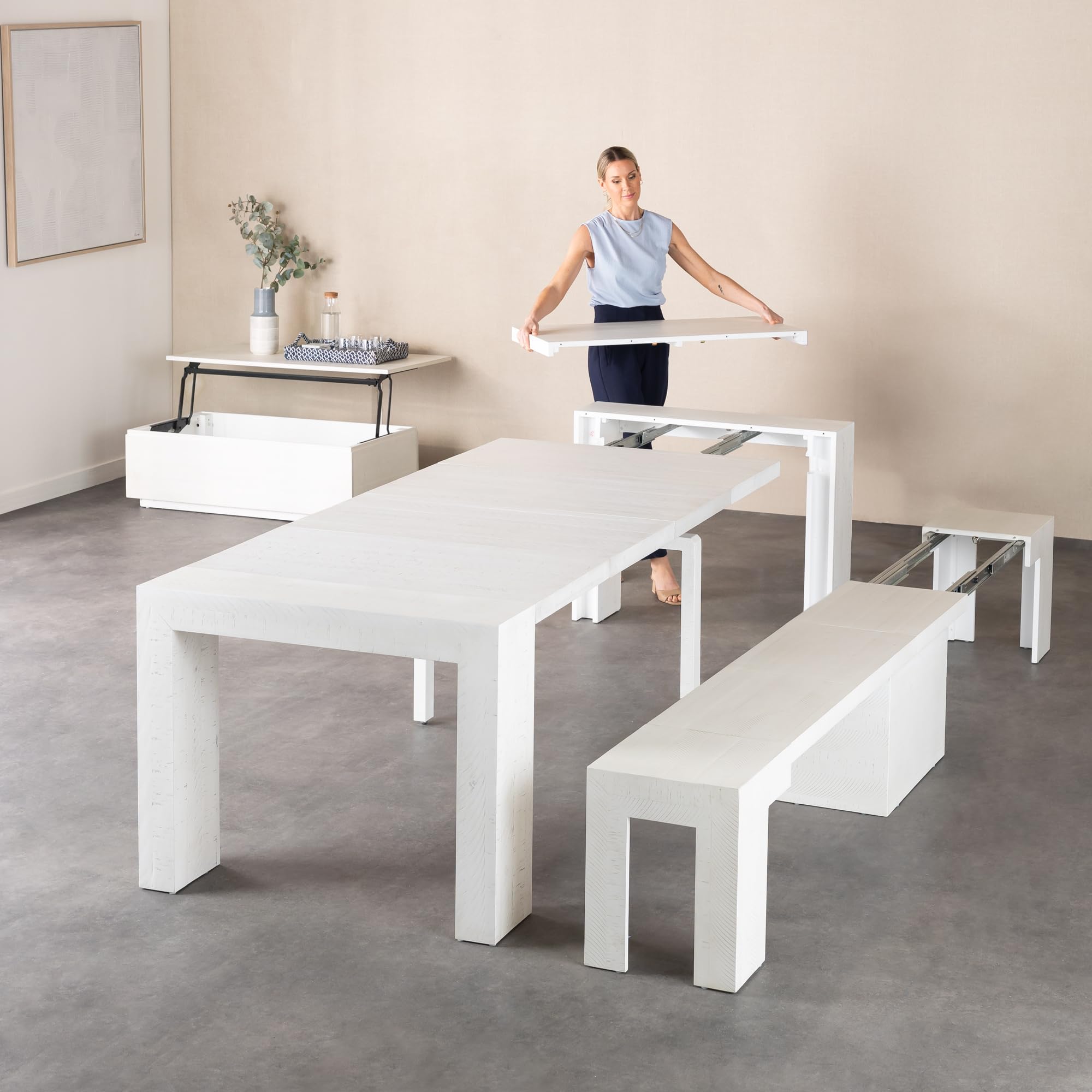 Amazon.com - Transformer Table Solid Wood Extendable Dining Table