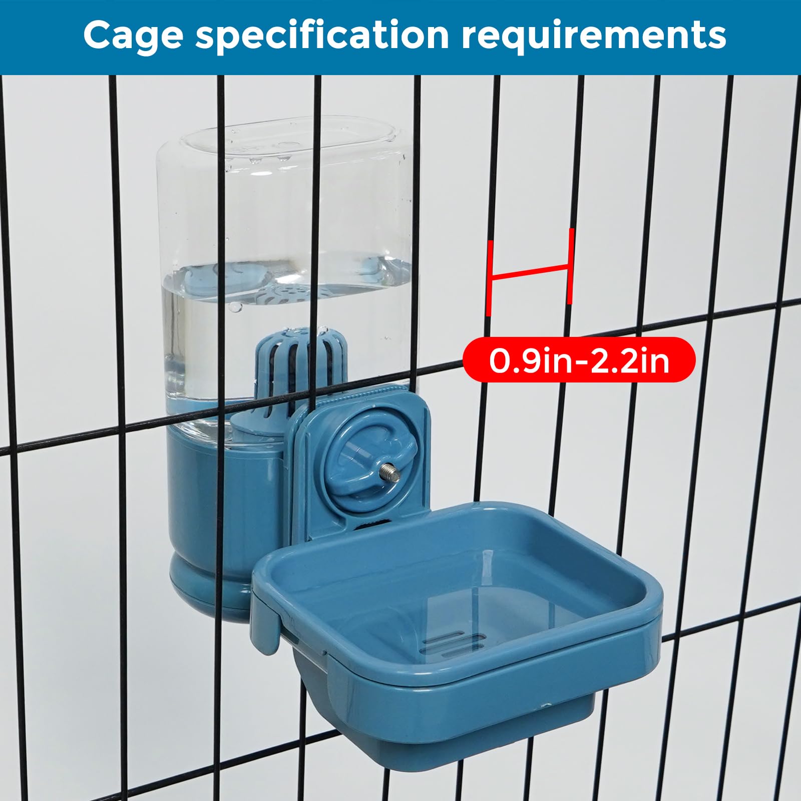 Vannon Dispensador de botellas de agua de animales pequeños para jaula, cuenco de botella de agua con filtro para jaula, cuenco de agua de gravedad antidesbordamiento para cobayas, conejos, hurones,