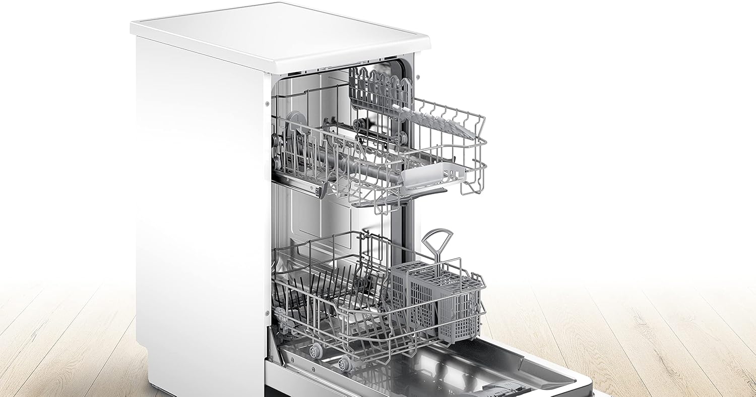 Bosch Elettrodomestici SPS2HKW59E Serie 2, Lavastoviglie da libero posizionamento, 45 cm, bianco [Classe di efficienza energetica E]